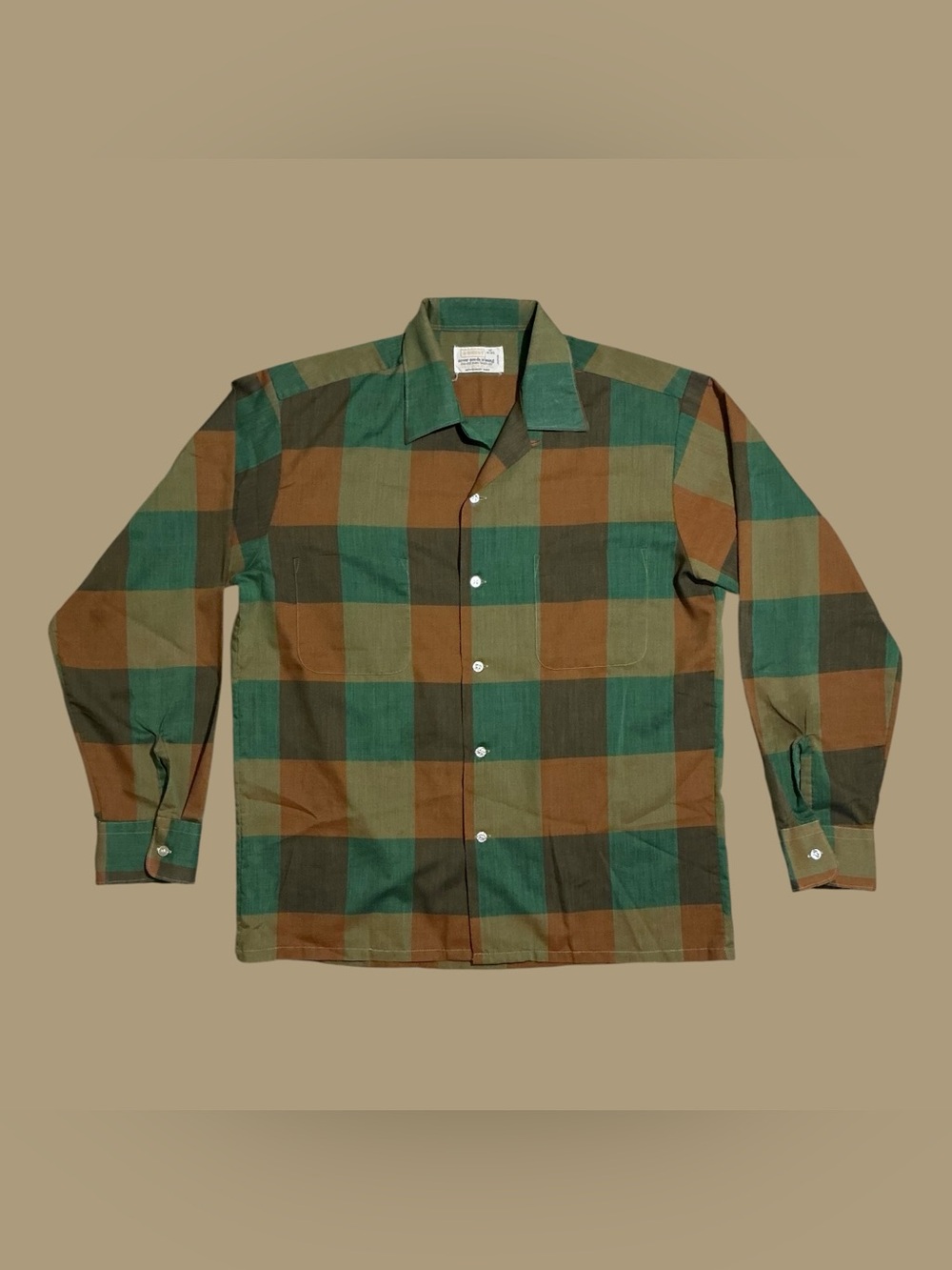 Vintage 1960s/70s Montgomery Ward BENT Plaid Camp Shirt